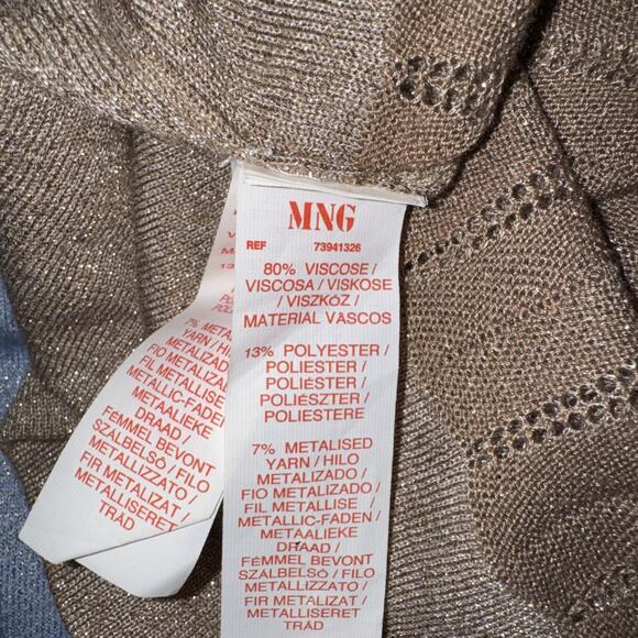 MNG Mango Gold Knit Dress Size S100 - Picture 13 of 16